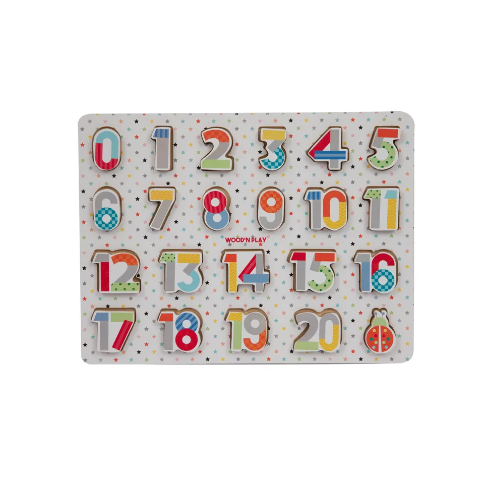 Wood'n'Play puzzle legno lettere e numeri assortito