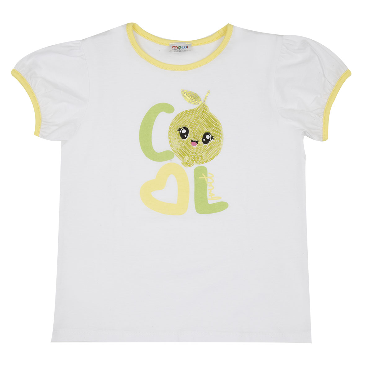 Toys Center Baby T-Shirt Bimba Mezza Manica Bianca Gialla Paillettes