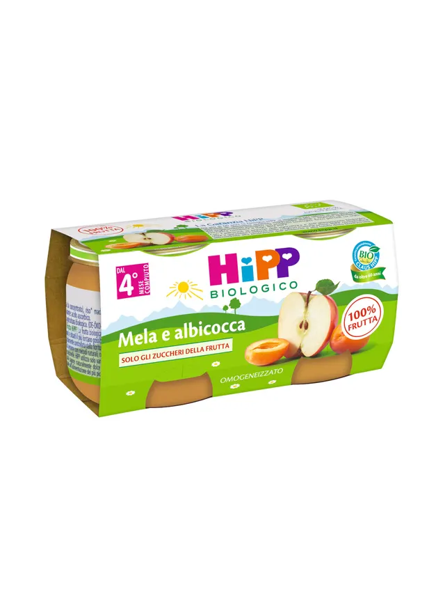 HiPP Omogeneizzato Albicocca e Mela BIO 2x80g