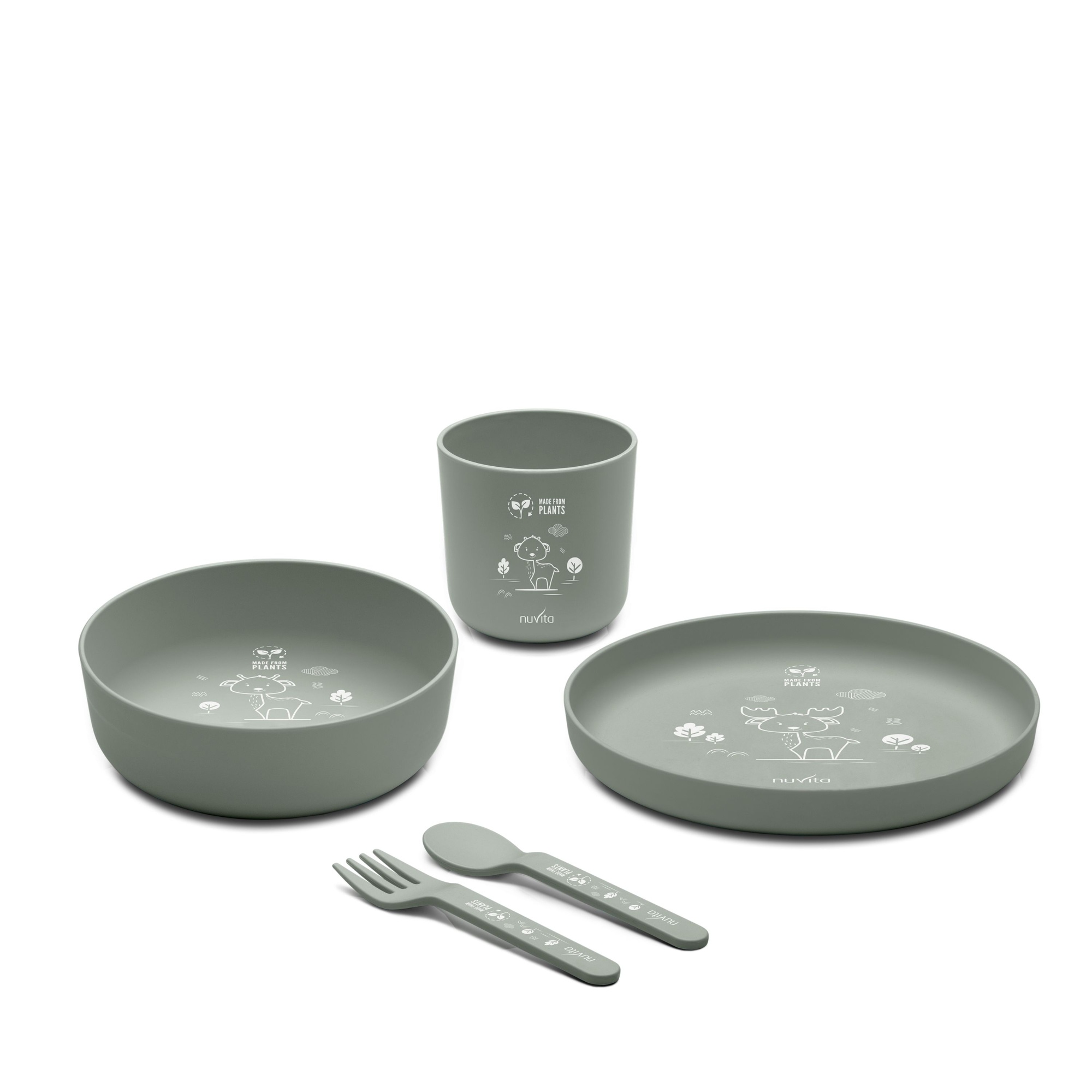 Nuvita 8465 set pappa bioplastica verde salvia 5 pezzi