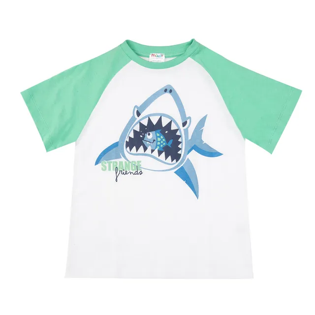Toys Center Baby Strange Friends t-shirt raglan bimbo bianco verde