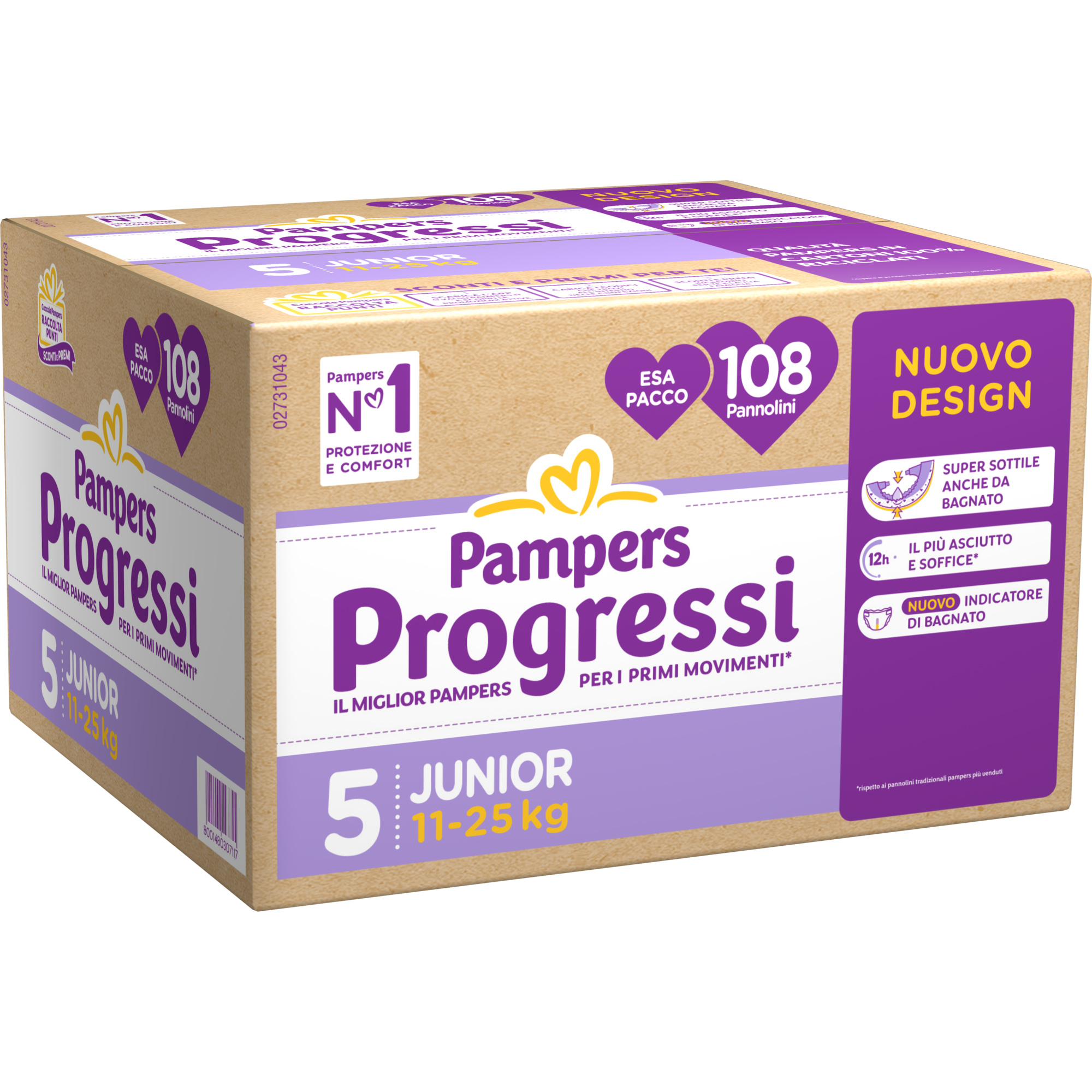 Pampers Progressi Junior Pannolini Taglia 5 11-25 Kg x108