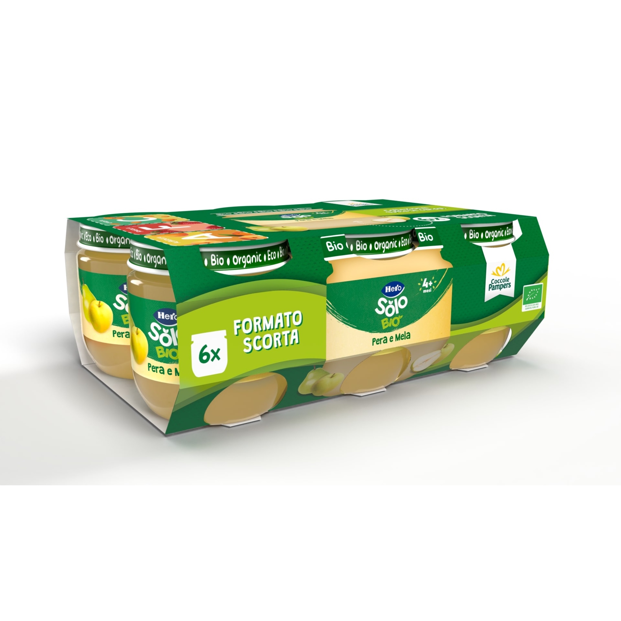 Hero Baby Solo omogeneizzato pera e mela bio 6x120g 4 mesi