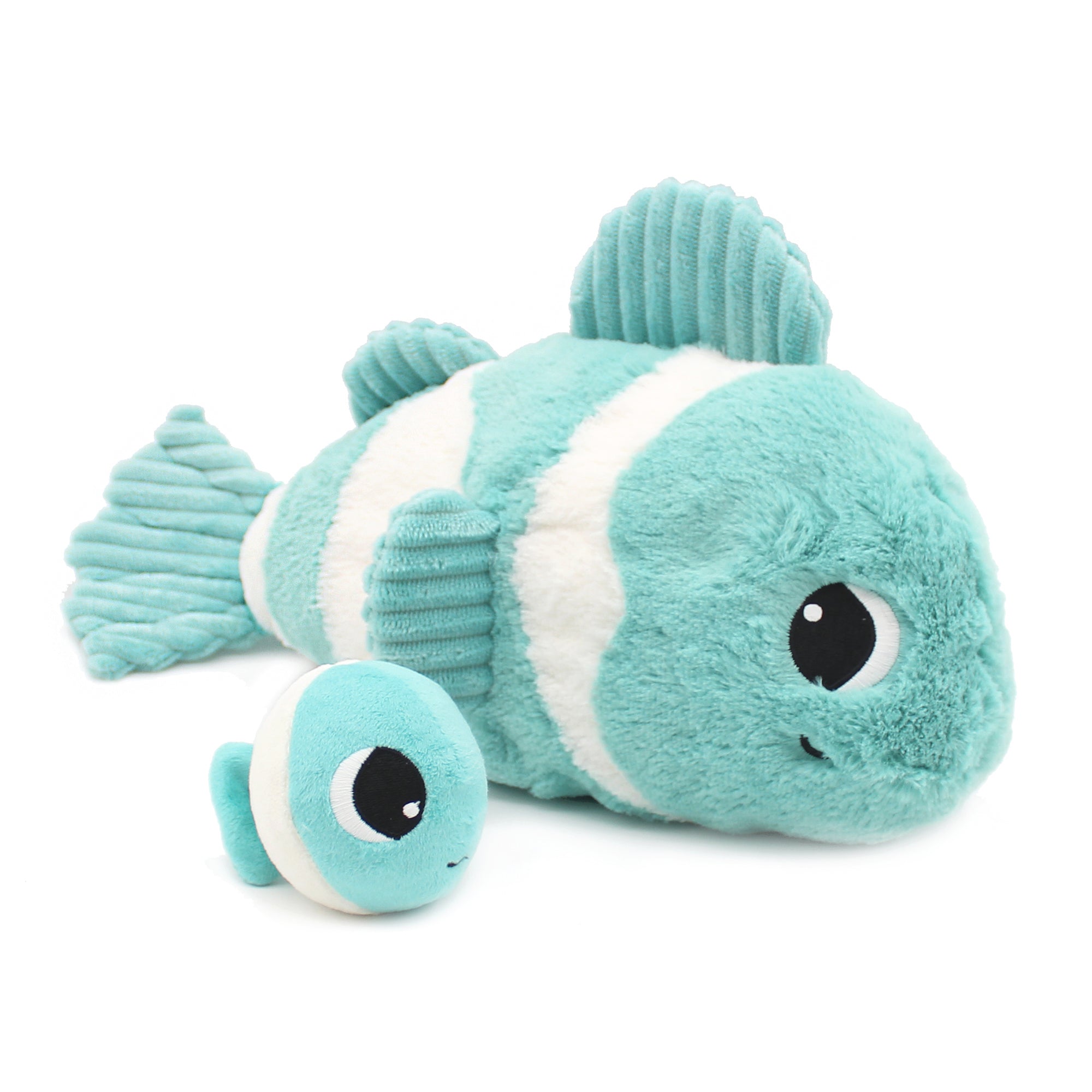 Les Deglingos Ptipotos Bigou Peluche Pesce Pagliaccio Mamma e Bebè Blu