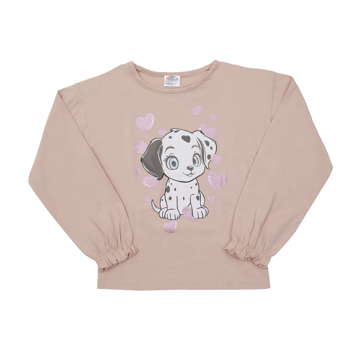 Mawi Maglia Jersey Bambina Manica Lunga Rosa Stampata