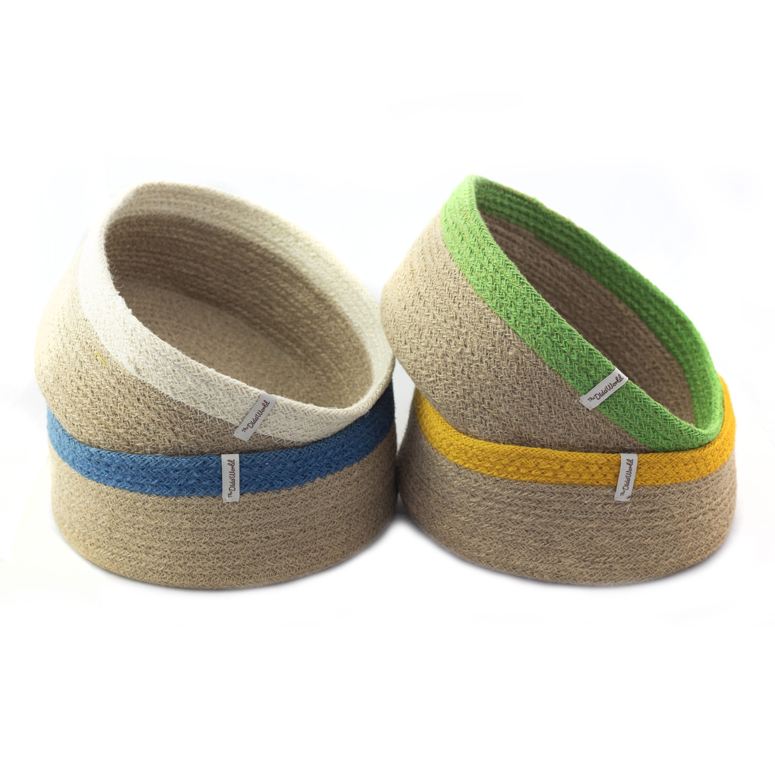 Corr Jute Works Cesta iuta naturale e blu commercio equo