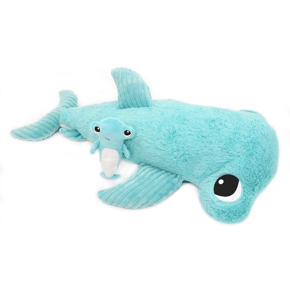 Les Déglingos Ptipotos Clou peluche mamma e bebè azzurro