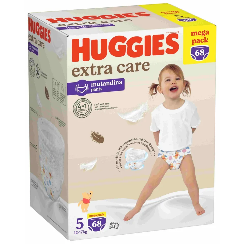Huggies Extra Care pannolini mutandina tg 5 68 pz traspiranti
