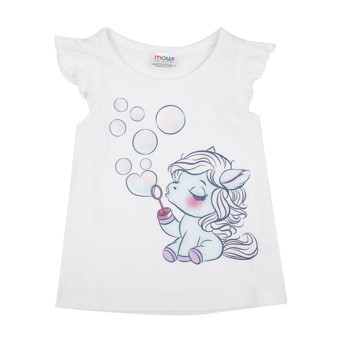 Canotta jersey bimba bianca stampa mini-pony
