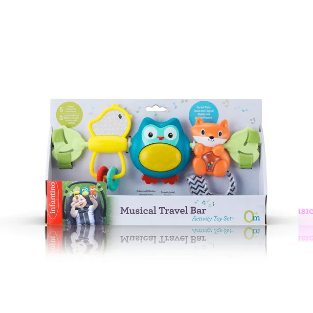Baby Viaggio Compagni Gioiosi Sonagli Gufo Volpe 3pz