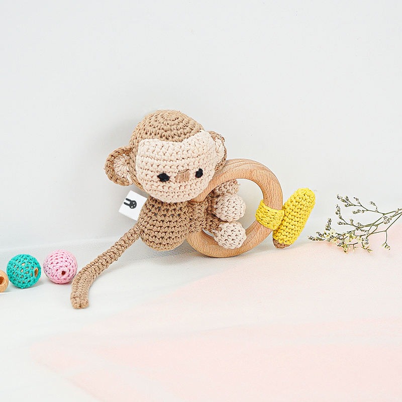 Piccoli Toys Mafalda sonaglio uncinetto scimmia cotone