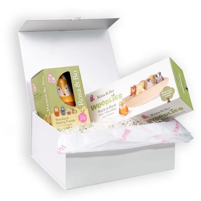 Rosa & Bo Woodland Friends set regalo nesting woodlies