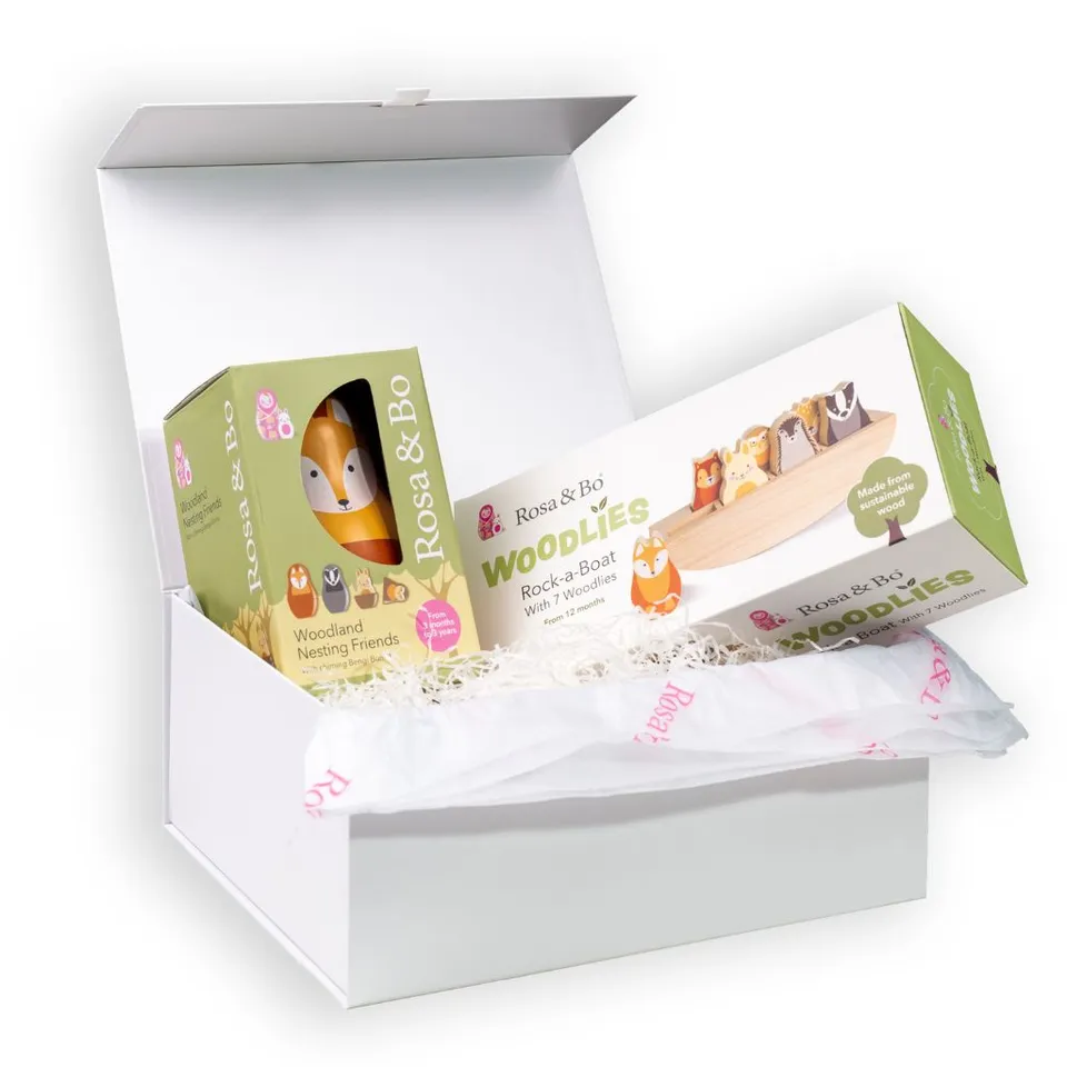 Rosa & Bo Woodland Friends set regalo nesting woodlies