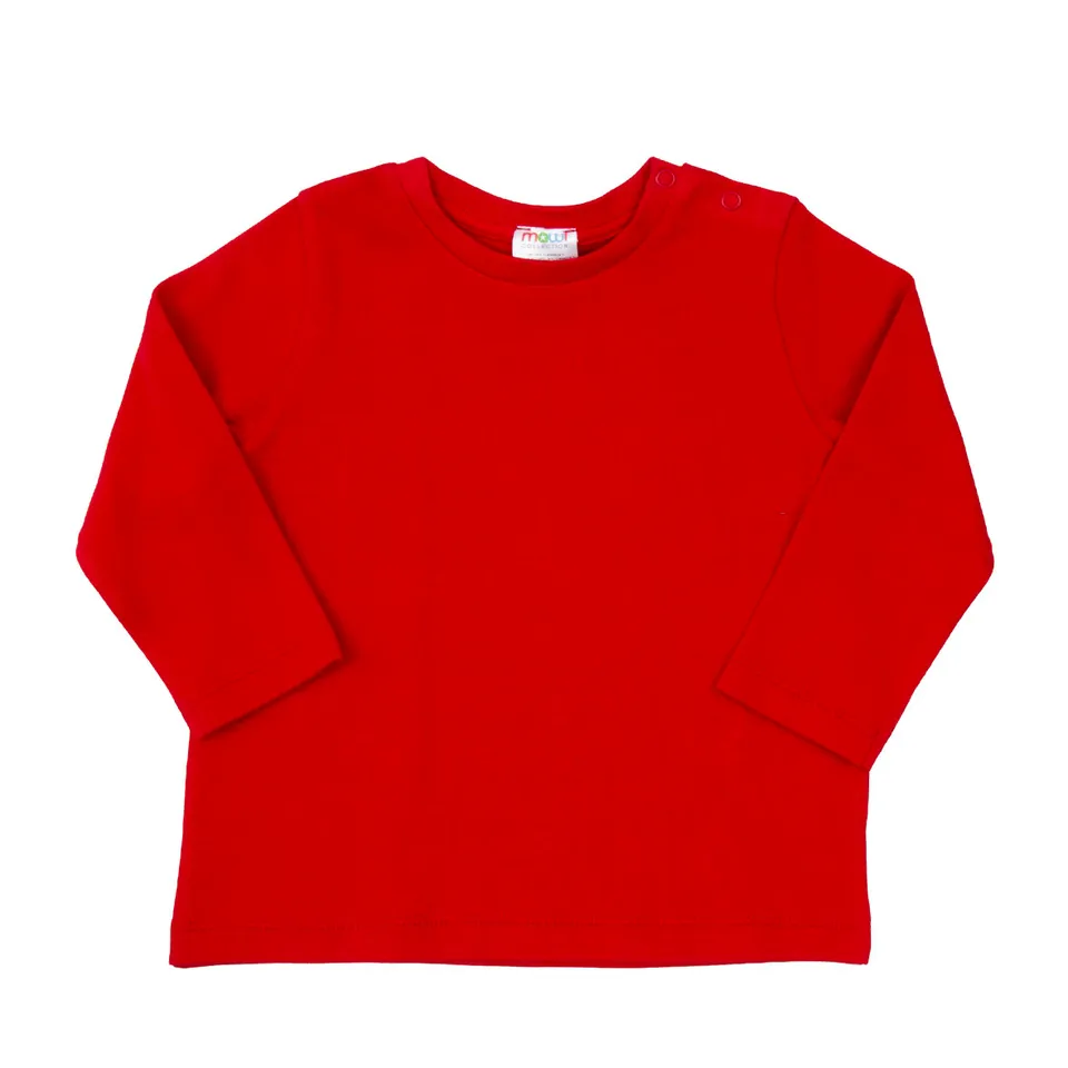 Mawi Base Interlock t-shirt manica lunga bimbo cotone bottoncini