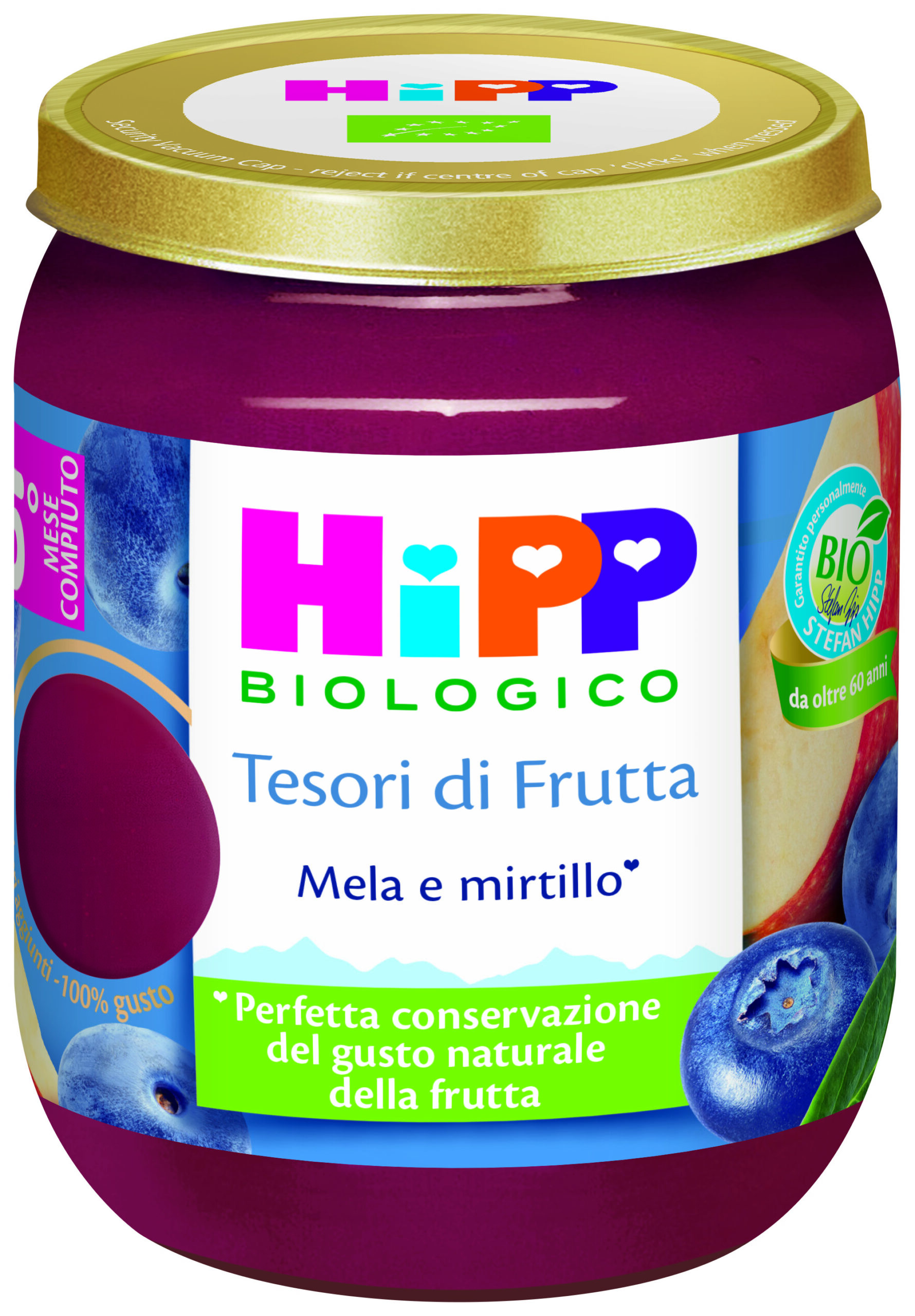 HiPP Tesori di Frutta Omogeneizzato Mela Mirtillo Bio