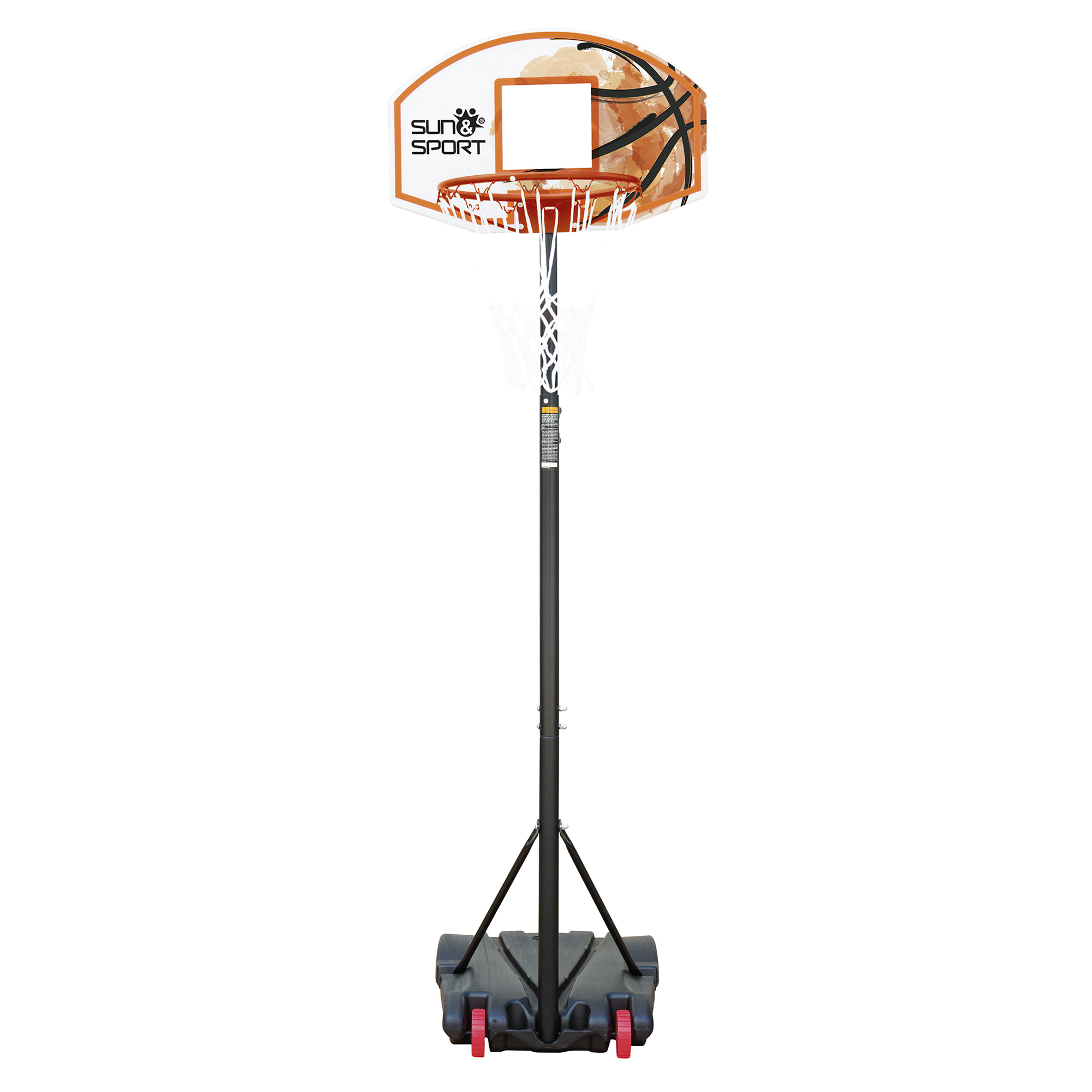 Canestro basket metallo 180-210 cm regolabile con ruote