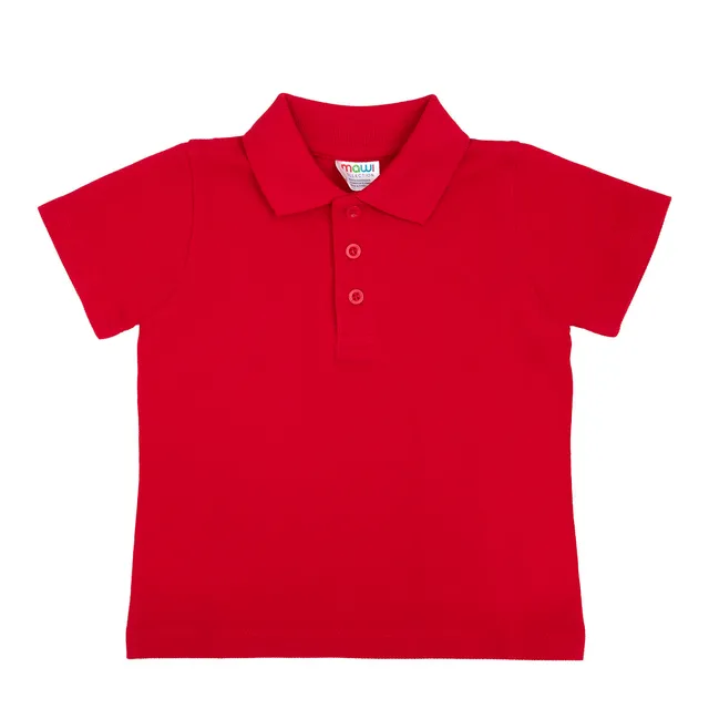Polo bimbo manica corta basic rossa tinta unita