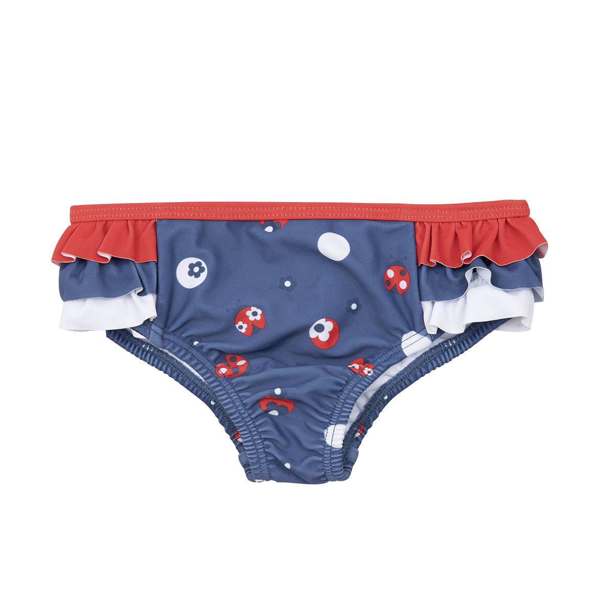 Costume Slip Bimba Blu Fiori con Frill Mare