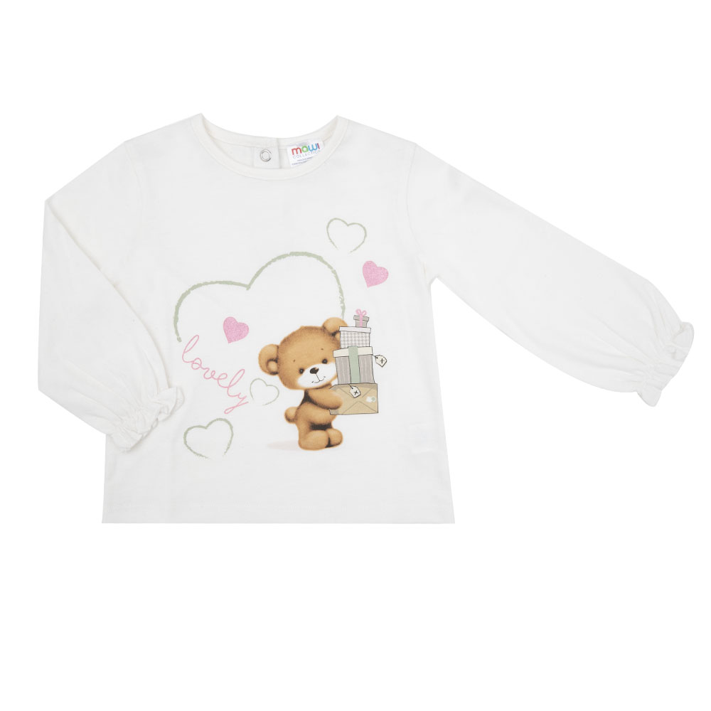 Toys Center Baby Maglia Bimba Manica Lunga Orsetto Panna