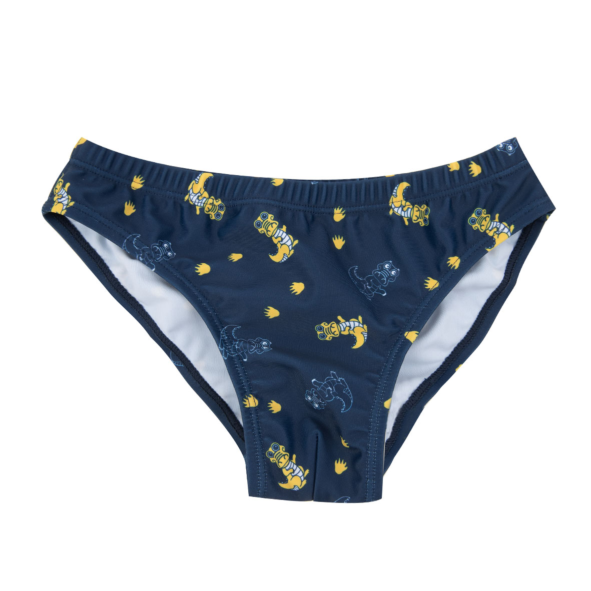 Costume slip bimbo blu stampa coccodrillo elastico