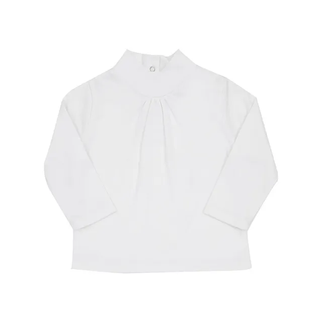 Lupetto Bimba Maniche Lunghe Maglia Bianca Cotone