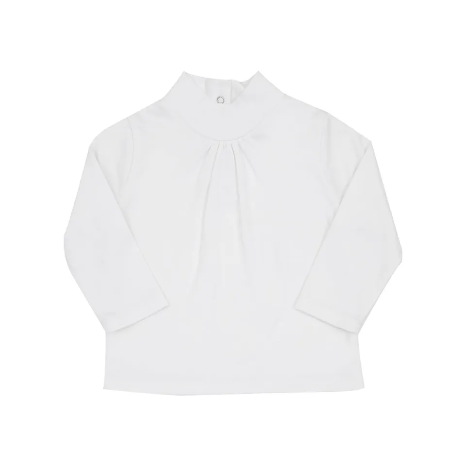 Lupetto Bimba Maniche Lunghe Maglia Bianca Cotone