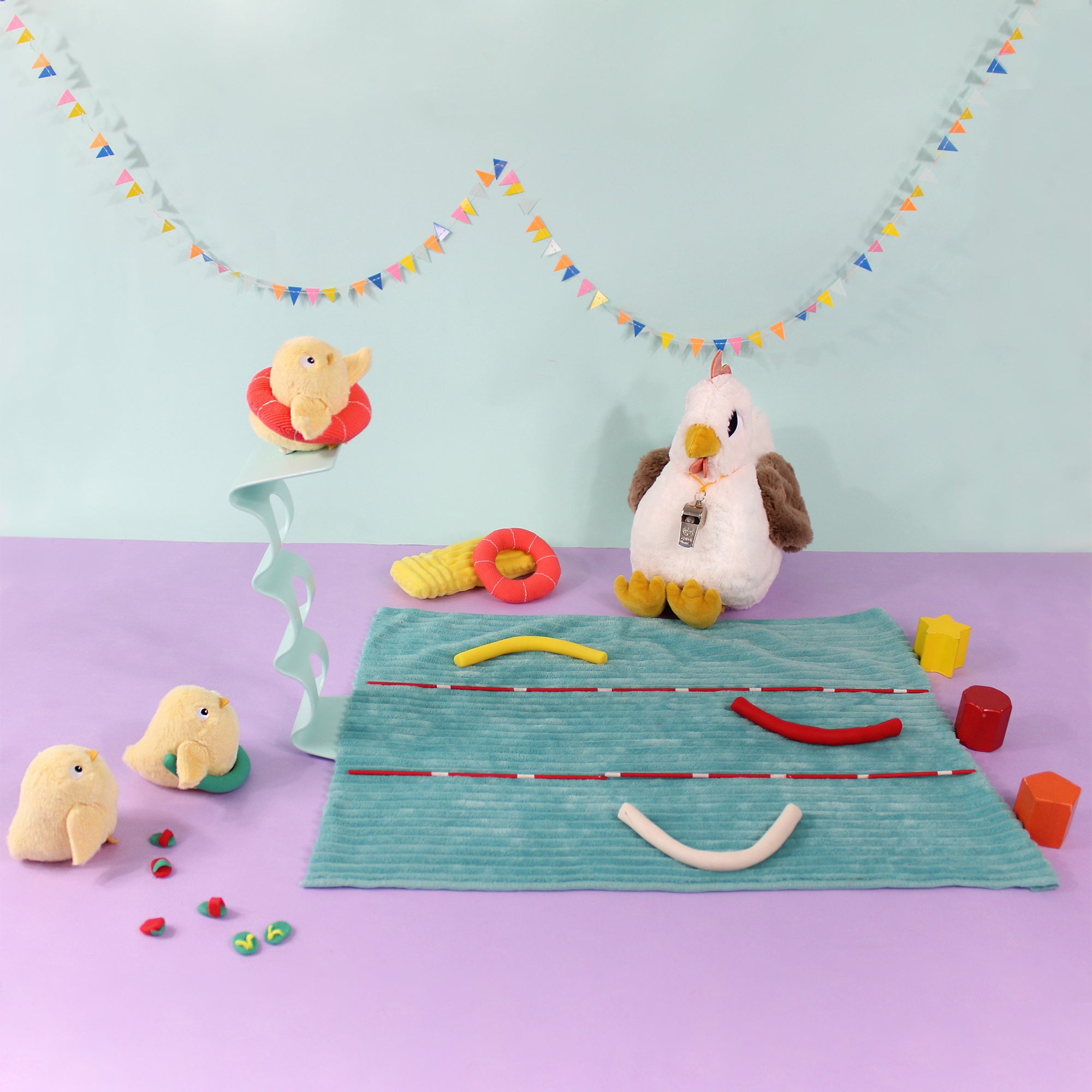 Les Deglingos Pioupiou peluche gallina bianca mamma e bebè