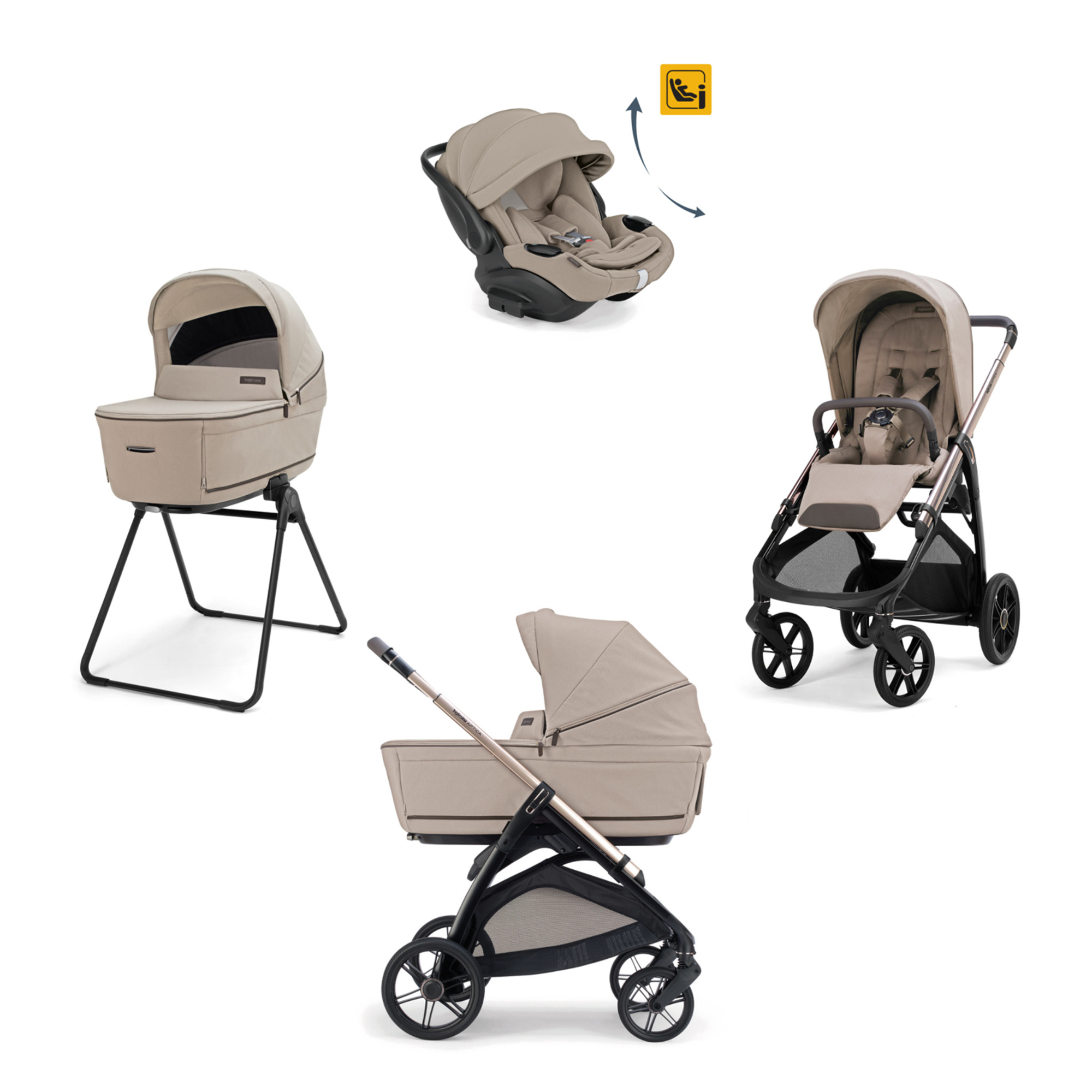 Inglesina Aptica System Quattro trio vicuna beige telaio palladio