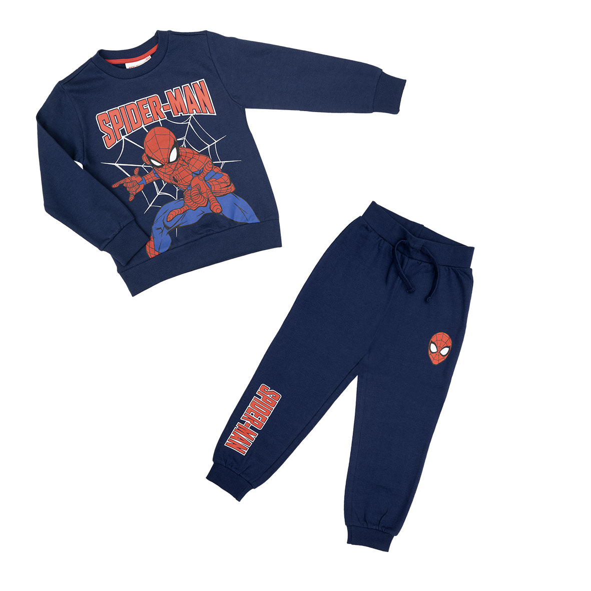 Spider-Man Tuta Jogging Bimbo Blu Felpa e Pantalone Cotone