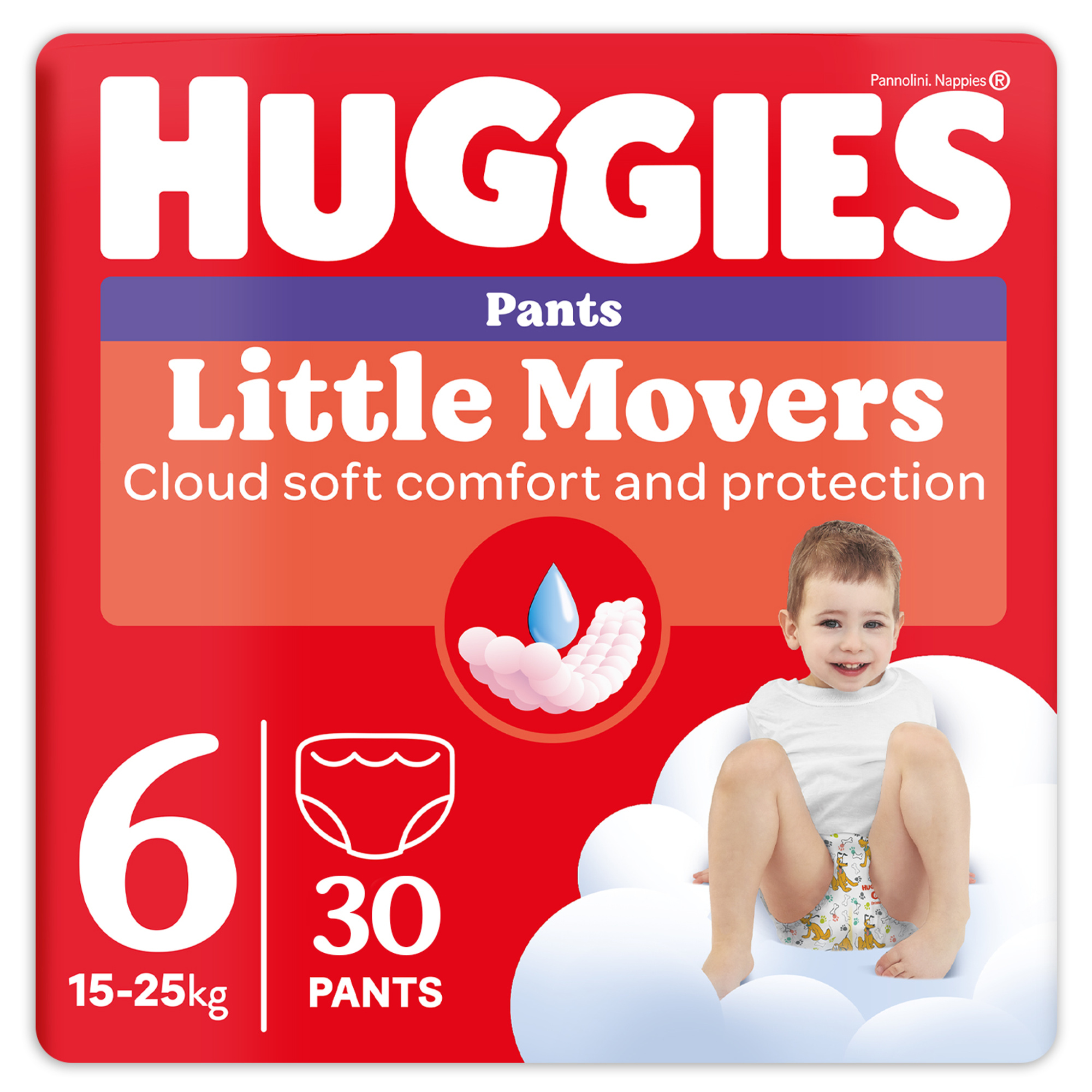 Huggies Little Movers Pannolini Mutandina Tg.6 30 Pezzi 15-25Kg