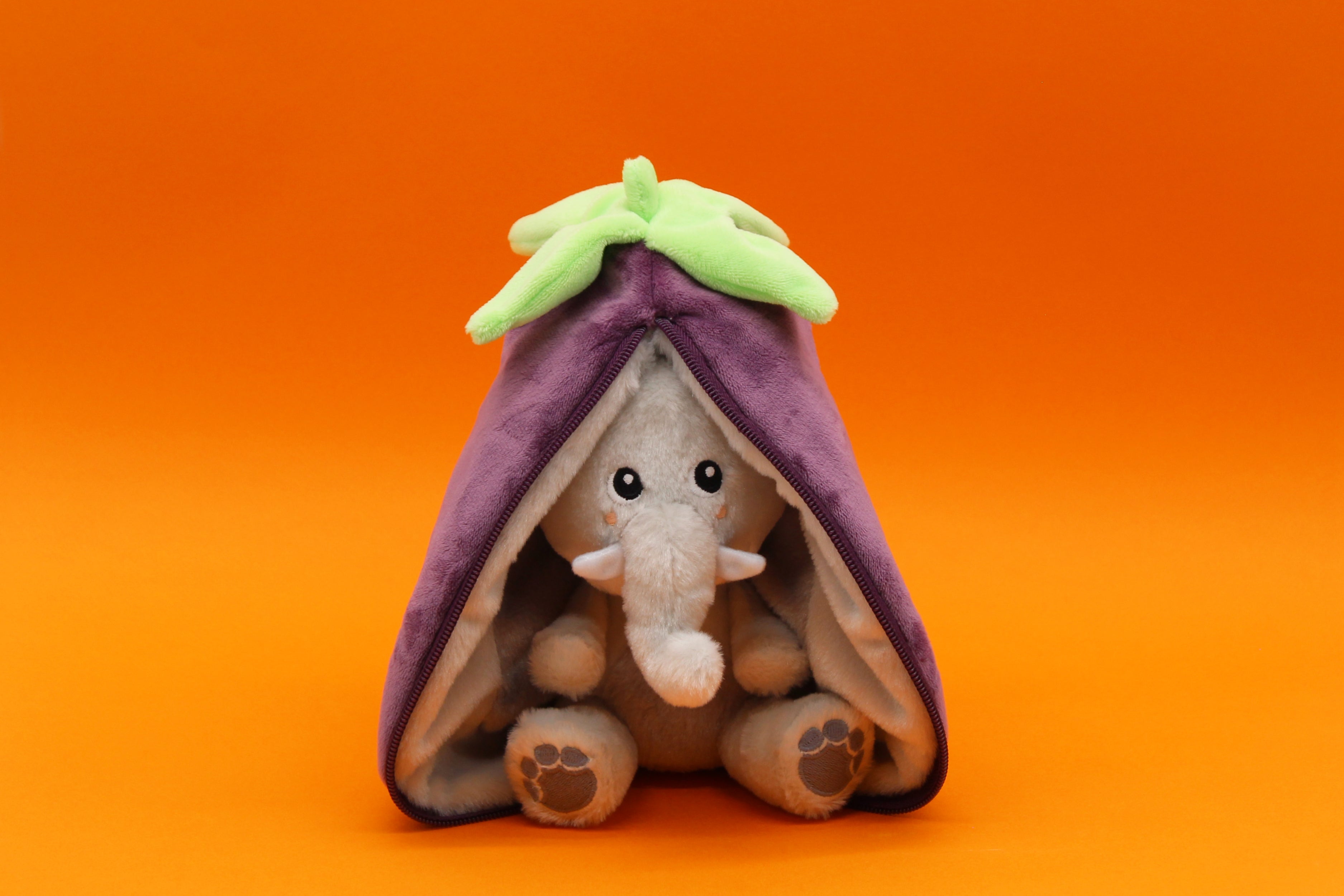 Les Déglingos Flipetz Velvet Peluche Elefante Melanzana 2 in 1