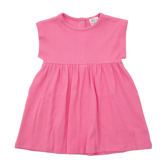 Abitino bimba rosa a costine senza maniche estivo