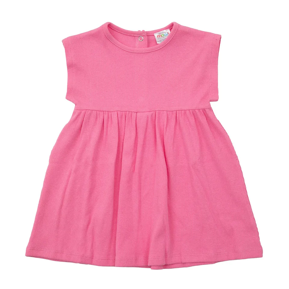 Abitino bimba rosa a costine senza maniche estivo