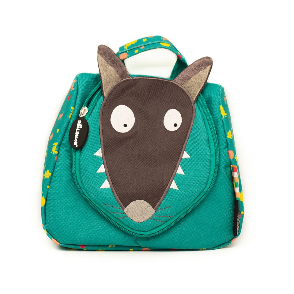 Les Deglingos Loup beauty case bambino verde appendibile