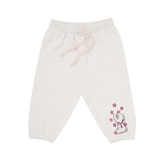 Toys Center Baby pantalone felpato bimba beige stampa animaletto