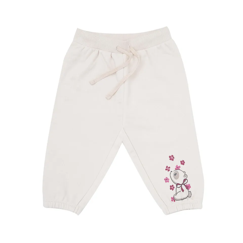 Toys Center Baby pantalone felpato bimba beige stampa animaletto