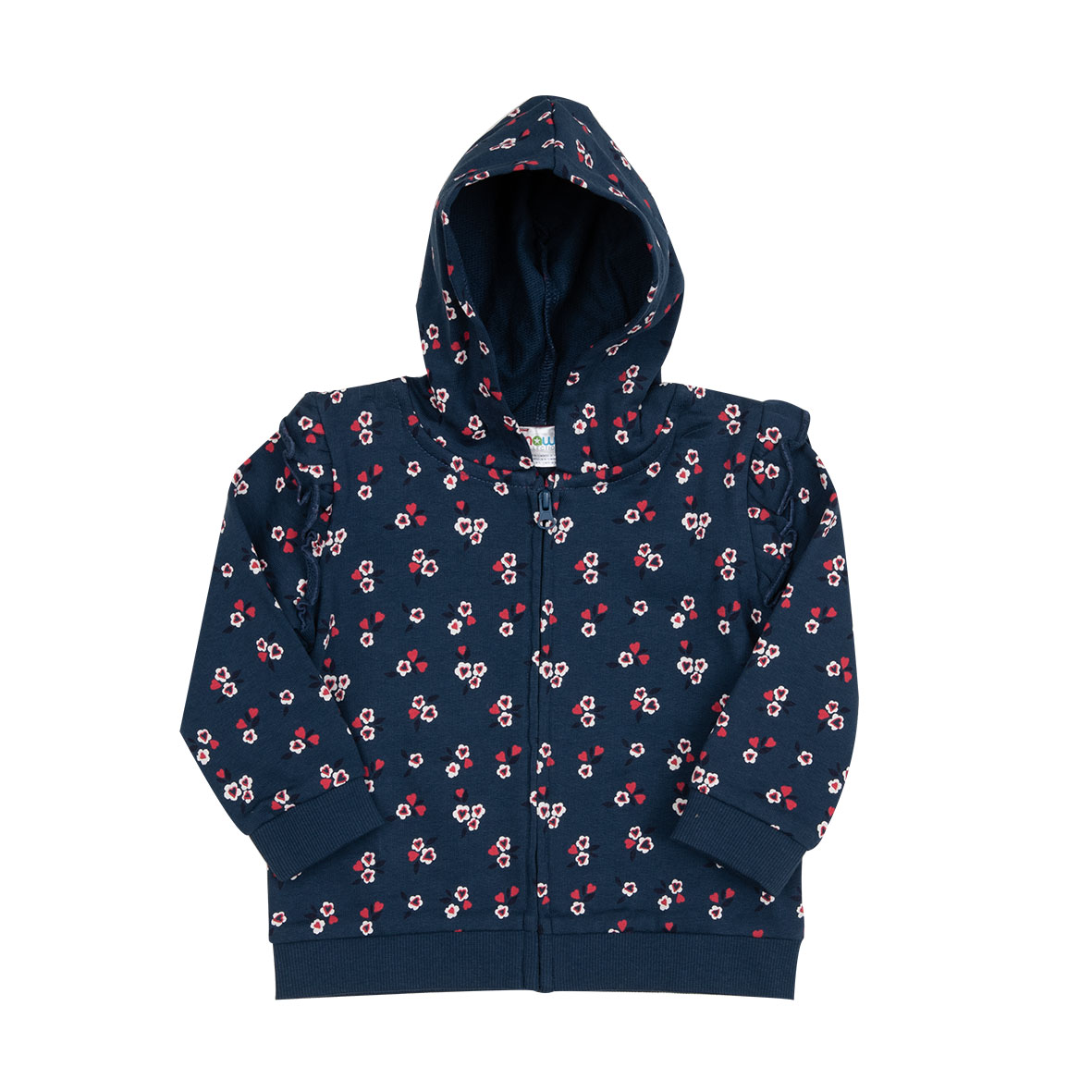 Toys Center Baby Fiori Blu felpa bimba cappuccio con zip