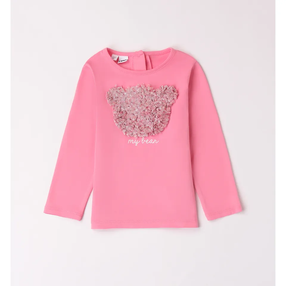 iDO Maglietta Girocollo Orso Rosa jersey cotone