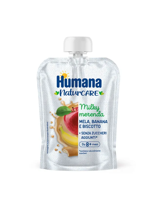Humana Milkymerenda merenda mela banana biscotto 100 g