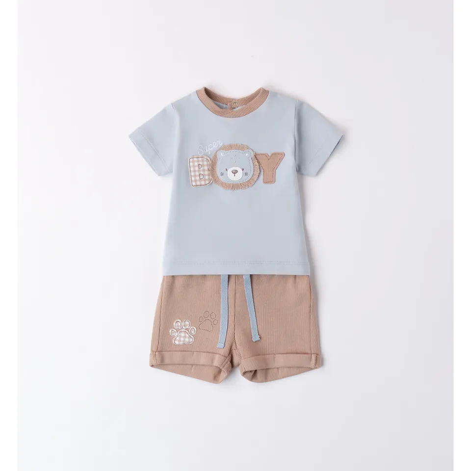 iDO Leone Completo Bimbo T-shirt e Short Cotone