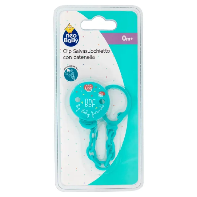 Neo Baby clip salvasucchietto catenella verde portaciuccio
