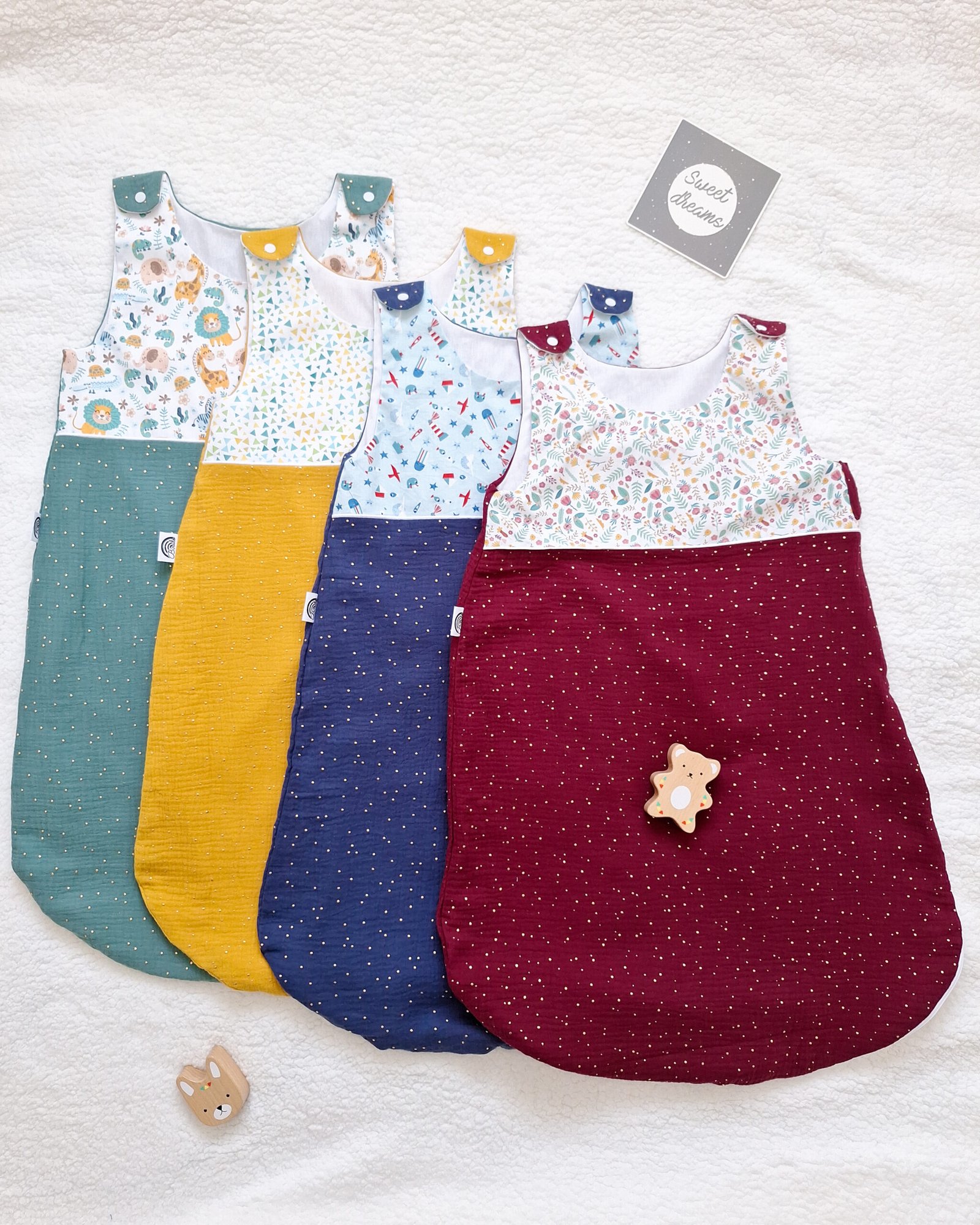 M'Amélie Creations Sacco Nanna Neonato Cotone Ricamato