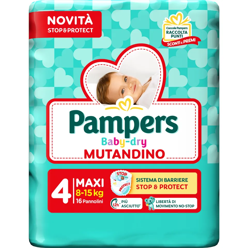 Pampers Baby Dry Mutandina Taglia 4 Pannolini 16 pz 7-18 kg