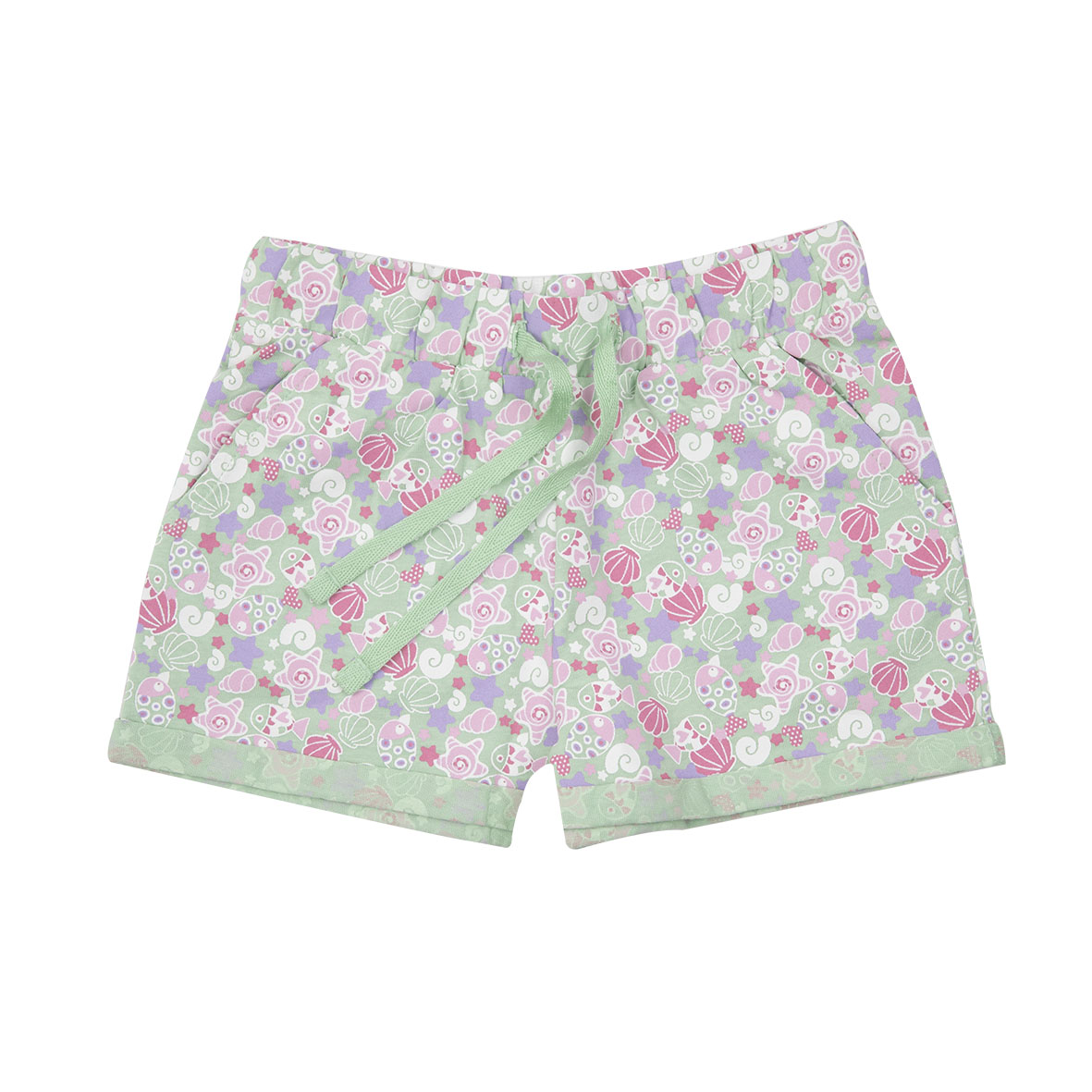 Toys Center Baby Mare Shorts Bimba Verde Chiaro Stampa Marina