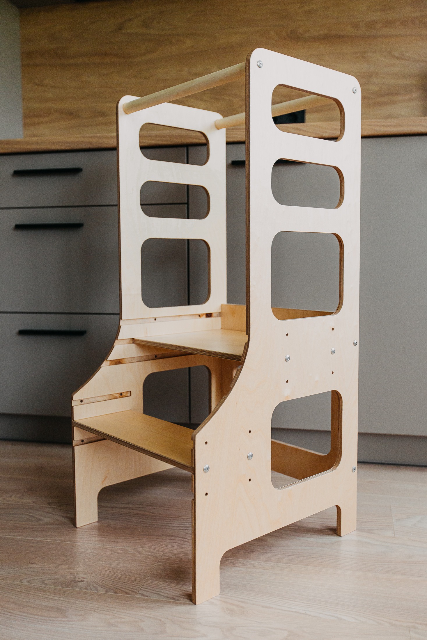 The Dida Torre Apprendimento Montessori legno naturale regolabile