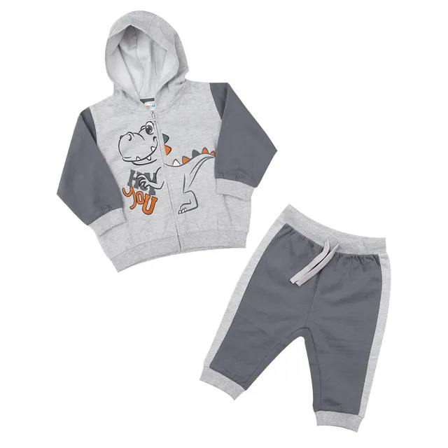 Mawi Tuta Jogging Felpa Cappuccio Bambino Grigio