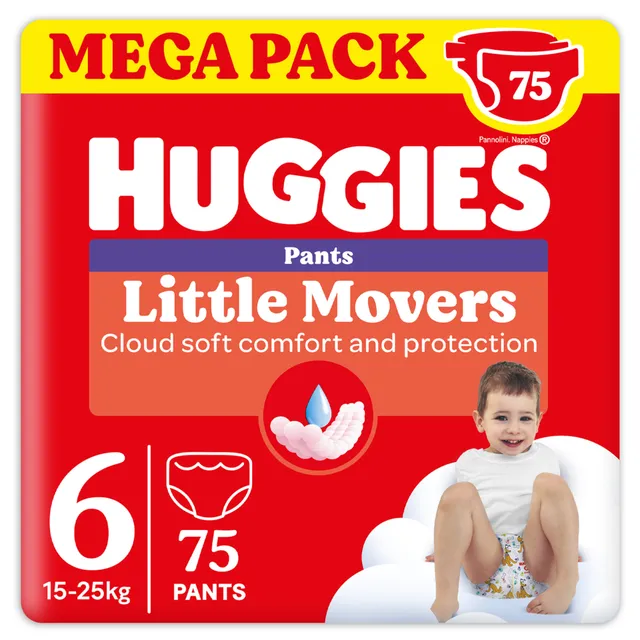 Huggies Little Movers Pannolino Mutandina Tg 6 75 Pezzi Assorbente