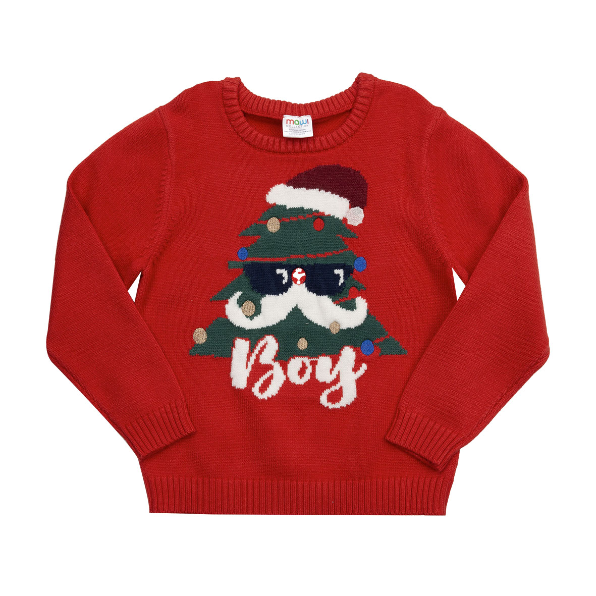 Mawi Family Intarsio Maglia Tricot Bimba Rossa Viscosa