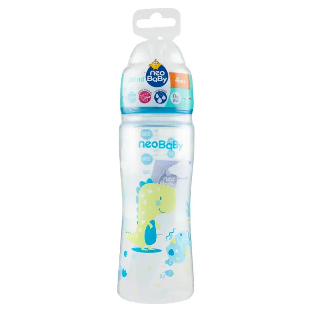 Neo Baby Biberon Collo Largo 330 ml Blu Silicone Anticolica
