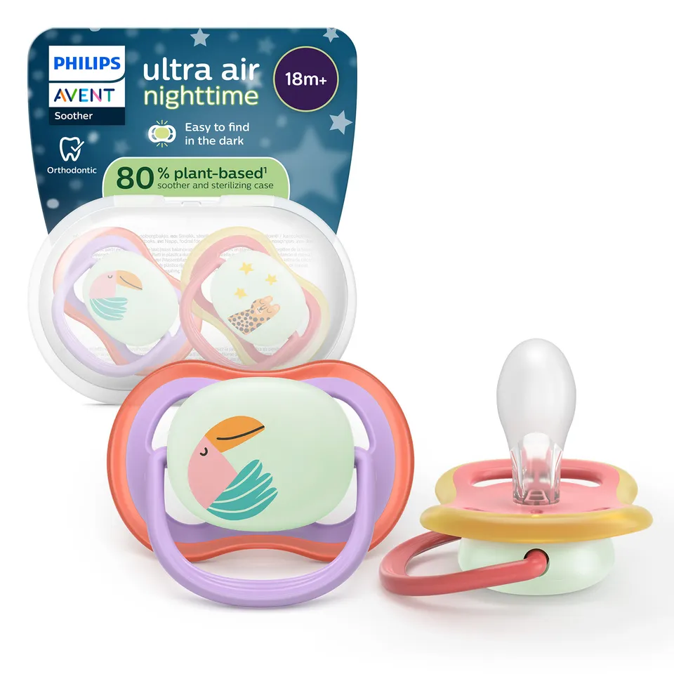 Philips Avent Ultra Air Night ciuccio 18M+ tucano 2 pz BPA free